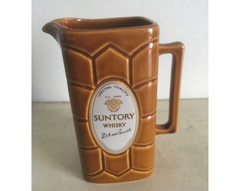 Jarra de agua para whisky Suntory, fabricada en Escocia por BUCHAN Ceramics. Tarro de porcelana vintage, artículos de bar coleccionables.