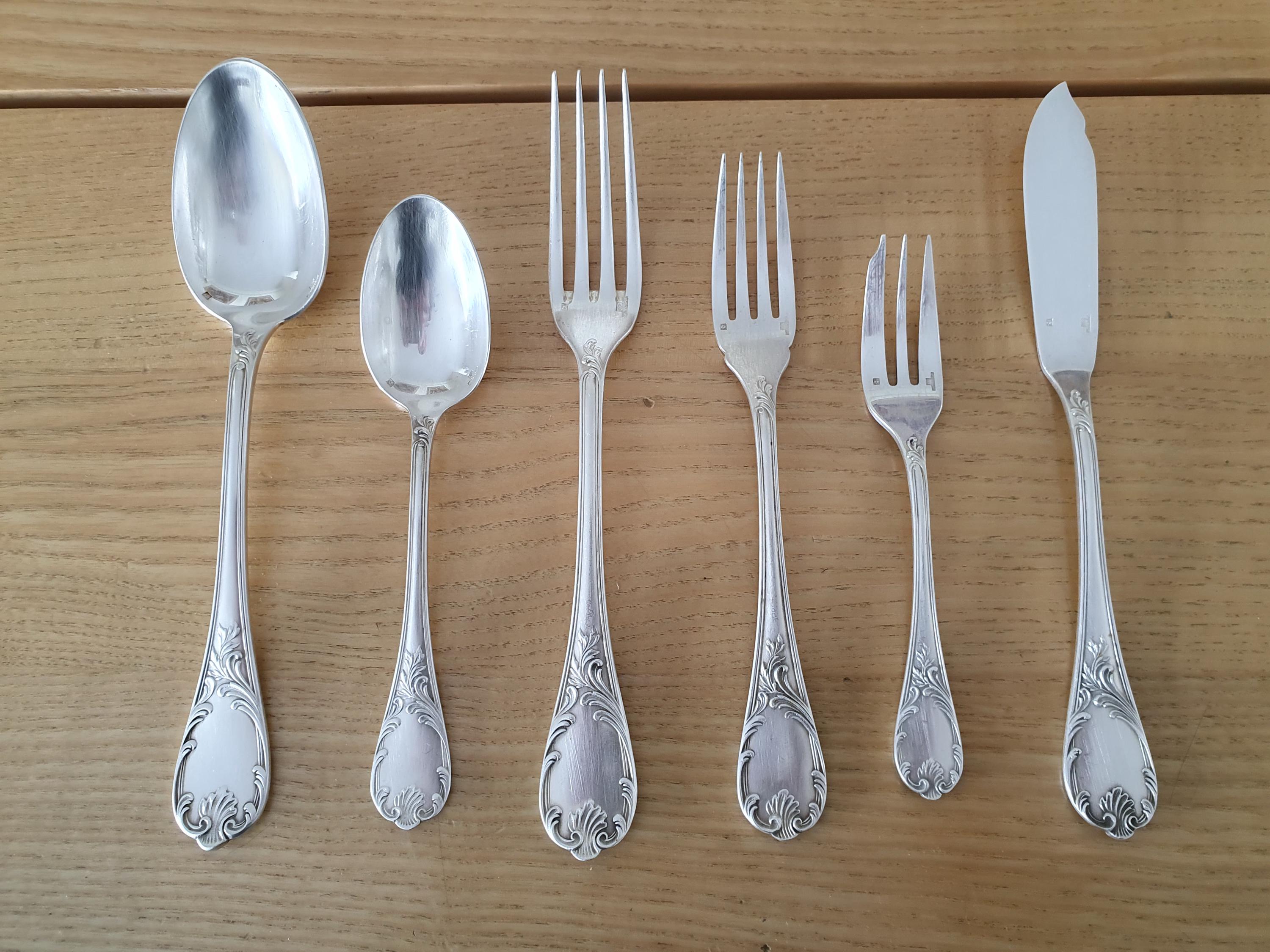 Vintage/antique Christofle Silver-plated 72-piece Flatware Set