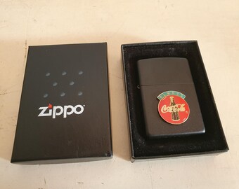 Vintage 2006 Zippo Lighter Coca-cola Black Matte, Rare Unused in