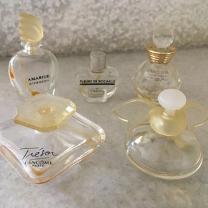 Miniature Glass Perfume Bottles. Lot of 5 Cute Refillable Collectible Aroma Bottles. Dressing Table Decoration. Travel Size Perfume Bottles.