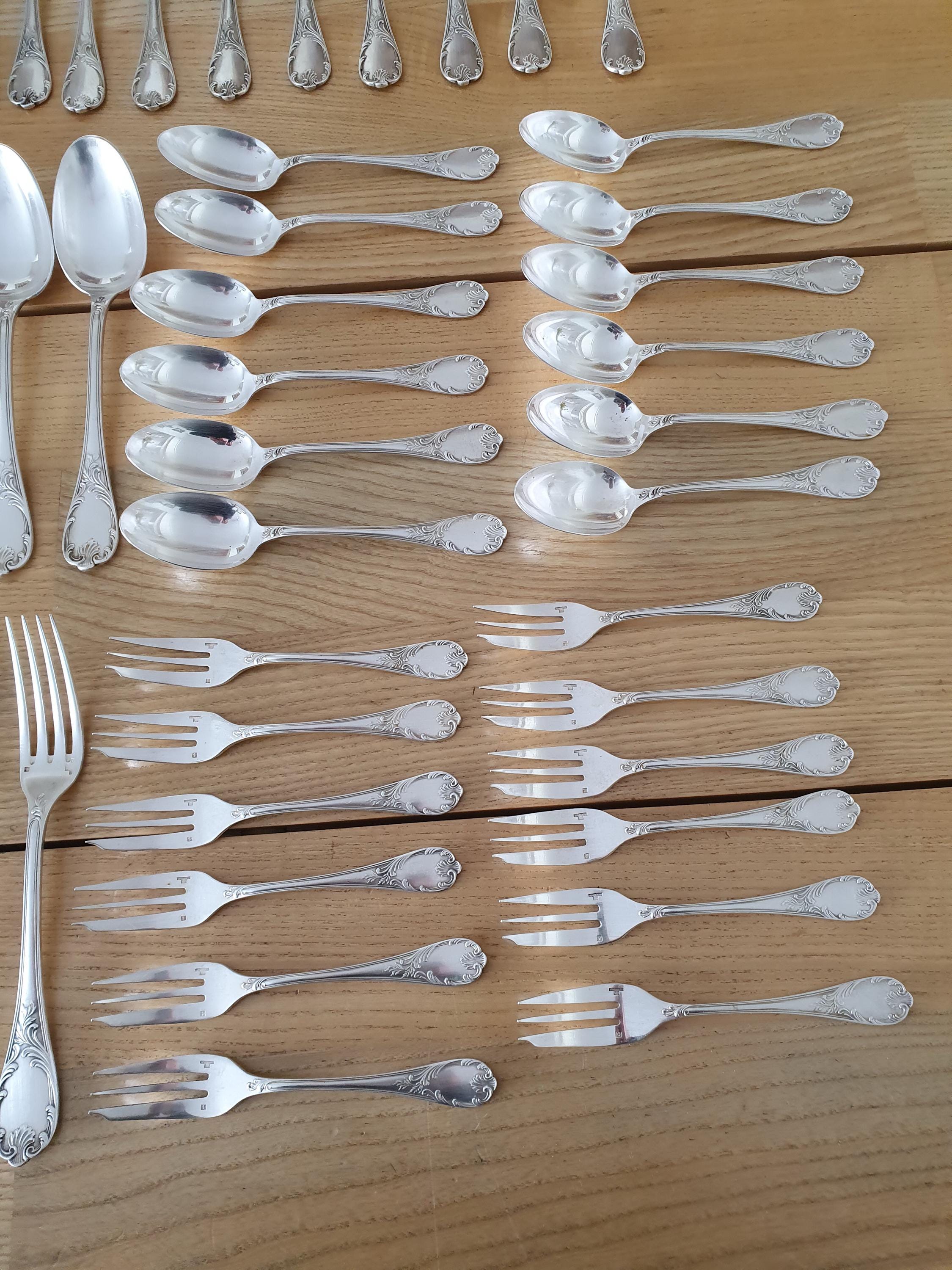Vintage/antique Christofle Silver-plated 72-piece Flatware Set
