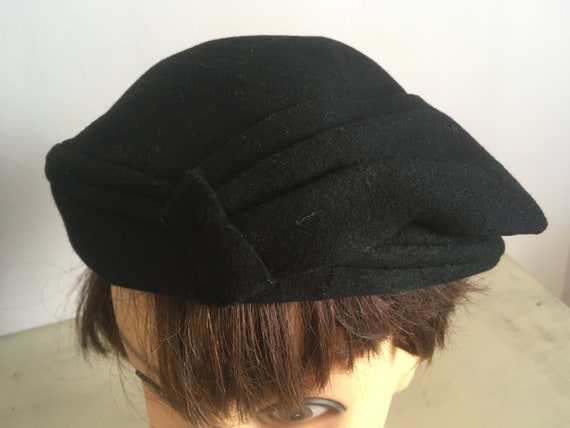 Vintage Woolen Black Fascinator Hat for Ladies. W… - image 2