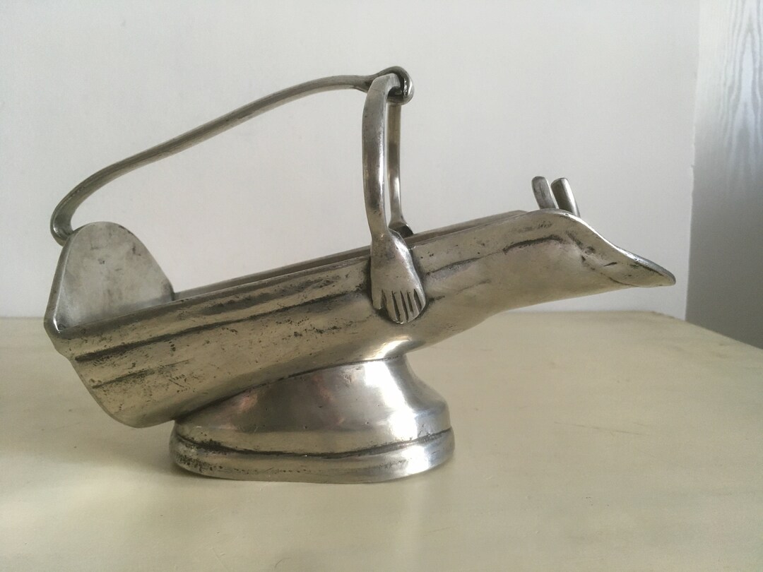 Antique Pewter Bottle Holder. E.P.U. 118 Europe Etain Zinn 95