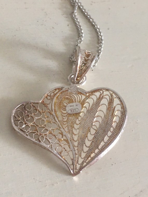 Pendentif Vintage Cœur En Argent 925 - Poinçon - Style Classique