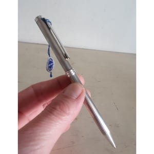 Vintage zeldzame sterlingzilveren balpen van USUS Duitsland met OMAS Extra M-vulling – 925 zilver – 13,5 cm – elegant schrijfinstrument.