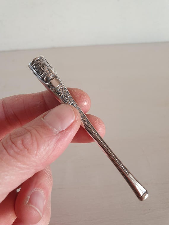 Vintage Greek Silver Cigarette Holder Giannina Souvenir Etched Ottoman  Mosque Design