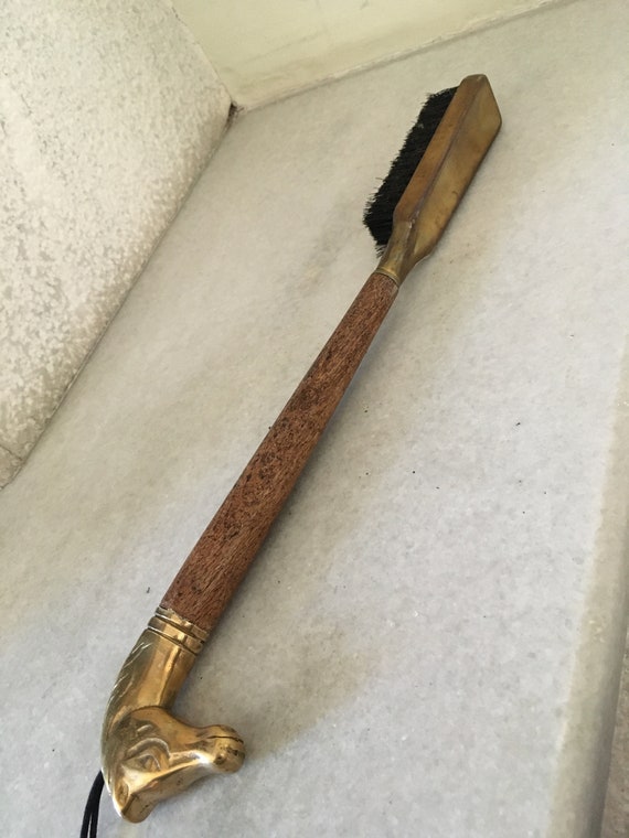 Vintage Brass Wood Long Handle Shoe Brush. Elegan… - image 3