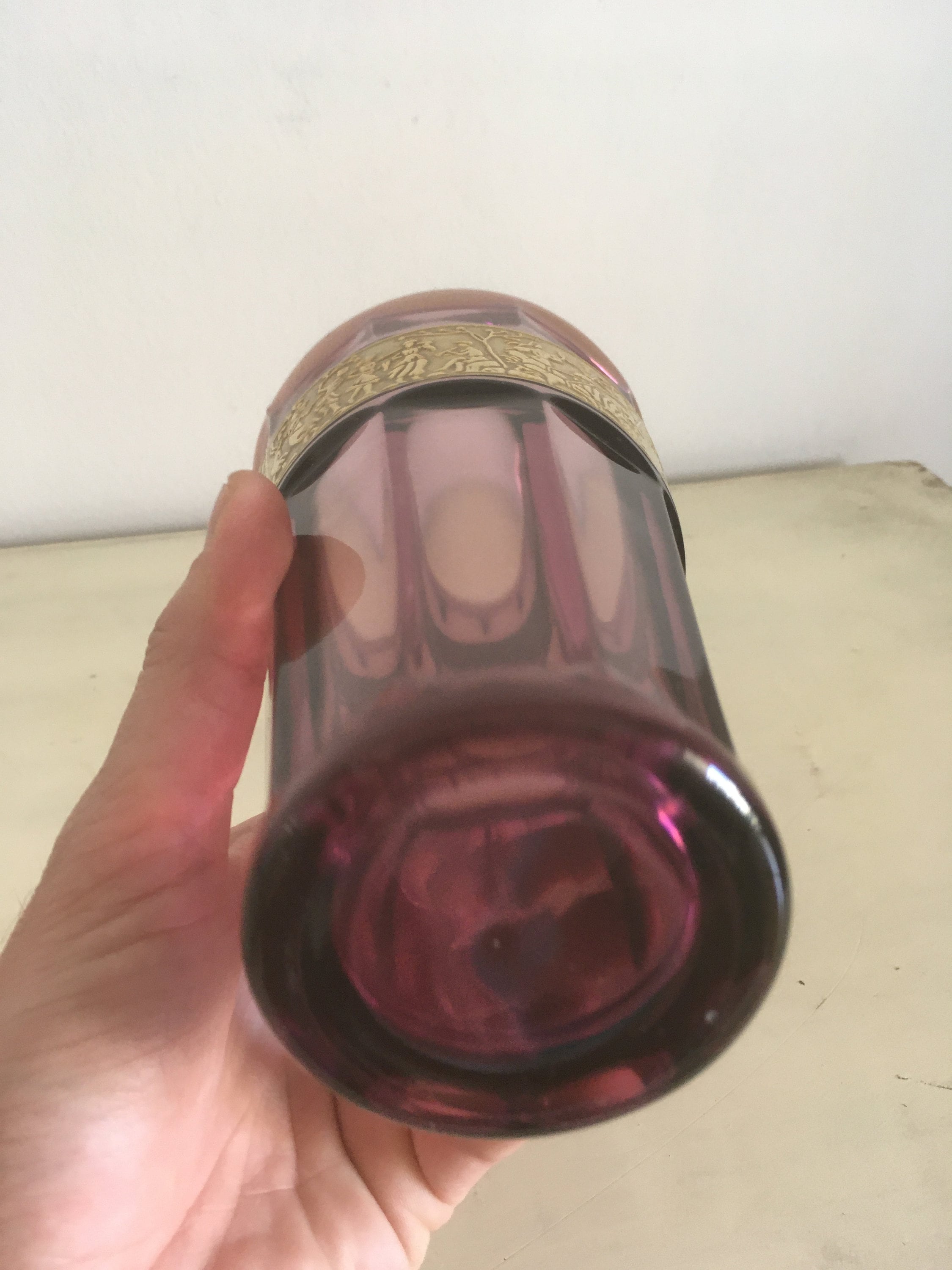 Moser 紫のガラスカップ 専用箱付き Moser 紫のガラスカップ 専用箱付き