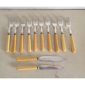 英国製　ヴィンテージ　シルバープレート　ケーキ/ペイストリーフォーク　6本 英国製 ヴィンテージ シルバープレート ケーキ/ペイストリーフォーク 6