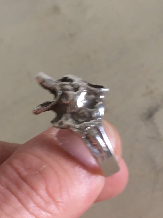 Sterling Silver Wolf Head Ring. Wolf Sculpture Ha… - image 7