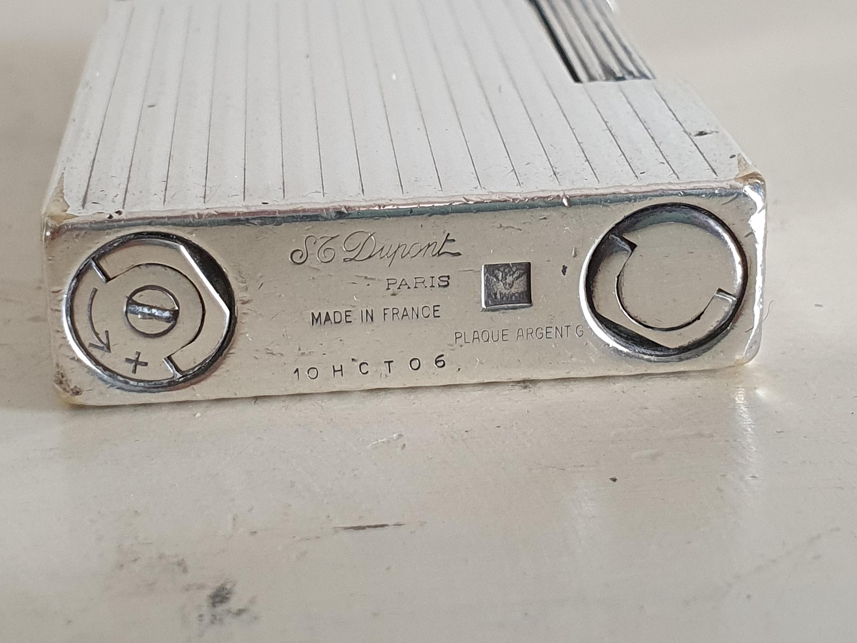 Vintage S.T. Dupont Ligne 1 Silver-plated Lighter, Paris, 1980s 