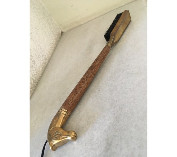 Vintage Brass Wood Long Handle Shoe Brush. Elegan… - image 2