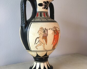 【アンティーク】壺　水差し　ギリシャ　ハンドメイド アンティーク】壺 水差し ギリシャ ハンドメイド - 工芸品