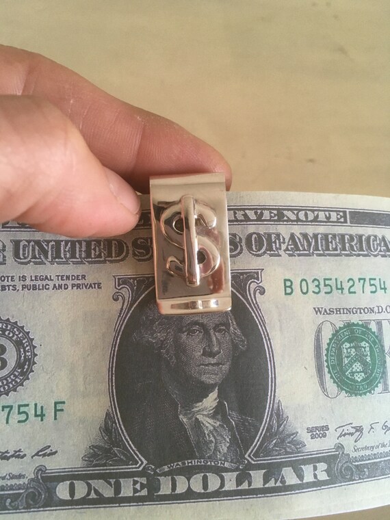 Silver Dollar Symbol Money Clip. Sterling Silver … - image 3