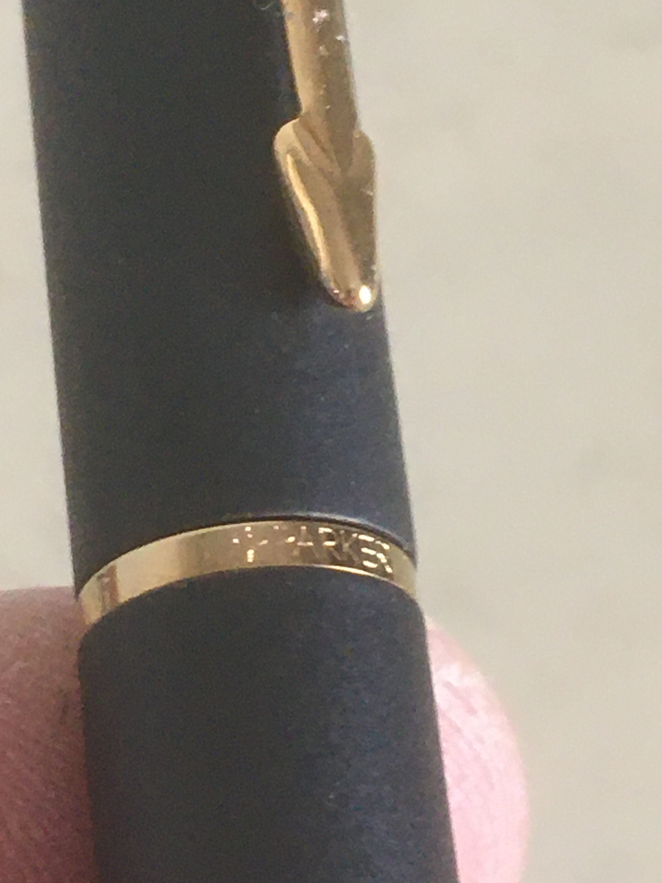 Stylo Bille Parker Rialto Laqué Marbre Marron Plaqué Or - État Neuf Avec étiquettes