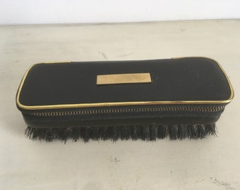 Vintage Shoes Brush Accessories Case. Manicure, Grooming Travel Kit.  Shoehorn, Comb, Τweezers, Nail File, Nail Clipper Kit.