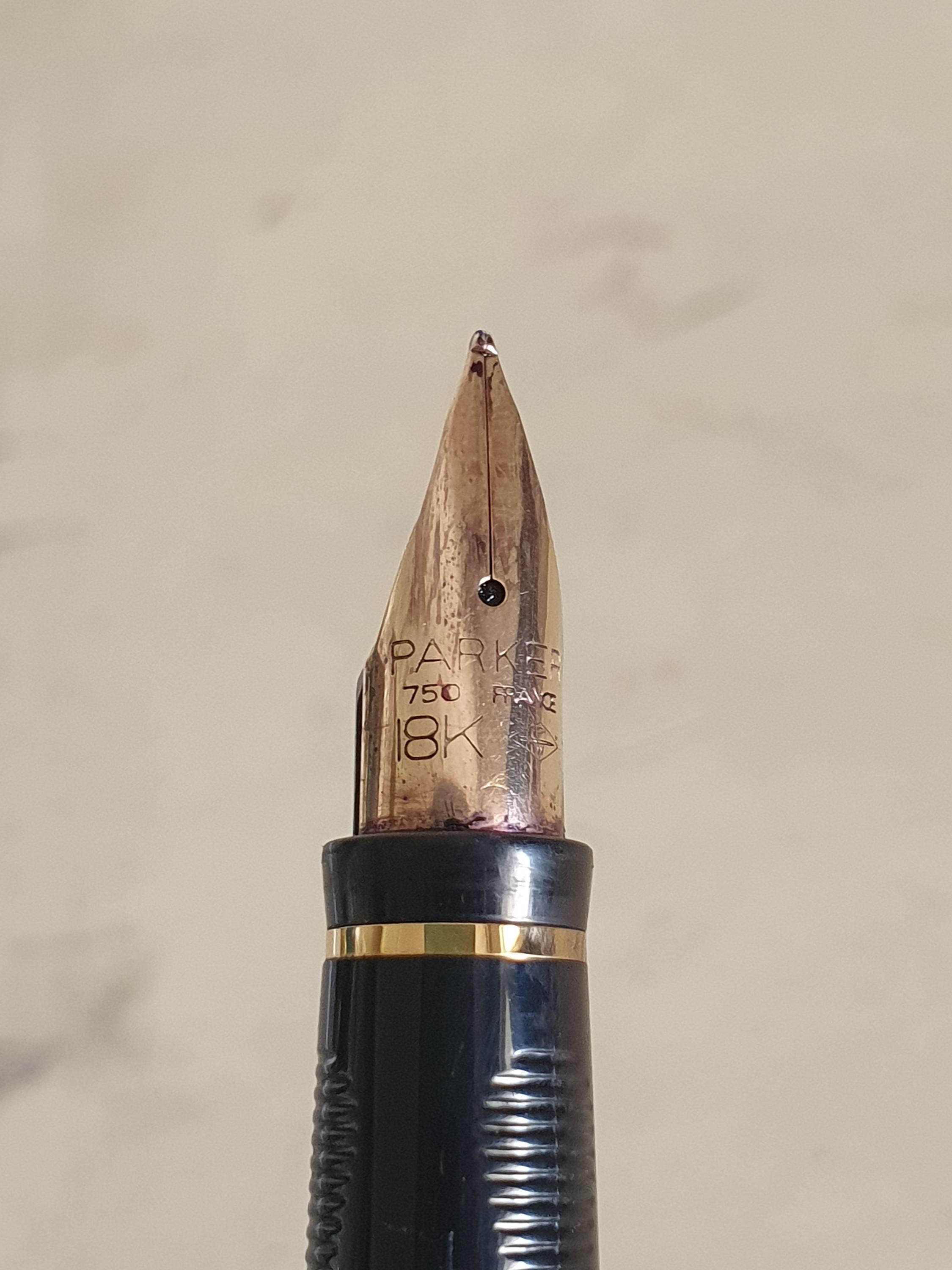 Vintage Parker 75, 18K Nib, Sterling Cap & Barrel, Ciselé