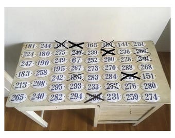 For Sale Separately 40 E/1.Antique Numbers Signs. Room Door, Front Door, Mailbox Number Plaques. Solid Iron & Enameled Ceramic Number Signs.