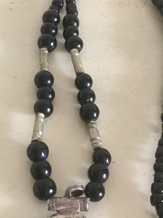 Sterling Silver, Tiger's Eye Stone & Black Beads,… - image 4