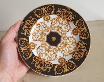 Rosenthal Versace Barocco Decorative Plate, made in Germany. Collectible Wall Hanging  Porcelain Plate in Baroque Design, 18 cm diameter.