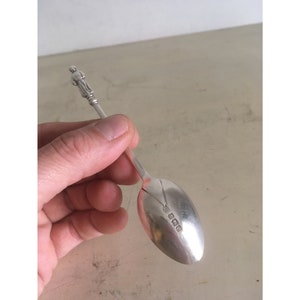 Sterling Silver, Fully Hallmarked, Birmingham English, Early 1900&#39;s, Antique Collectible, Tea Coffee Sugar Spoon. Human Figure Handle.