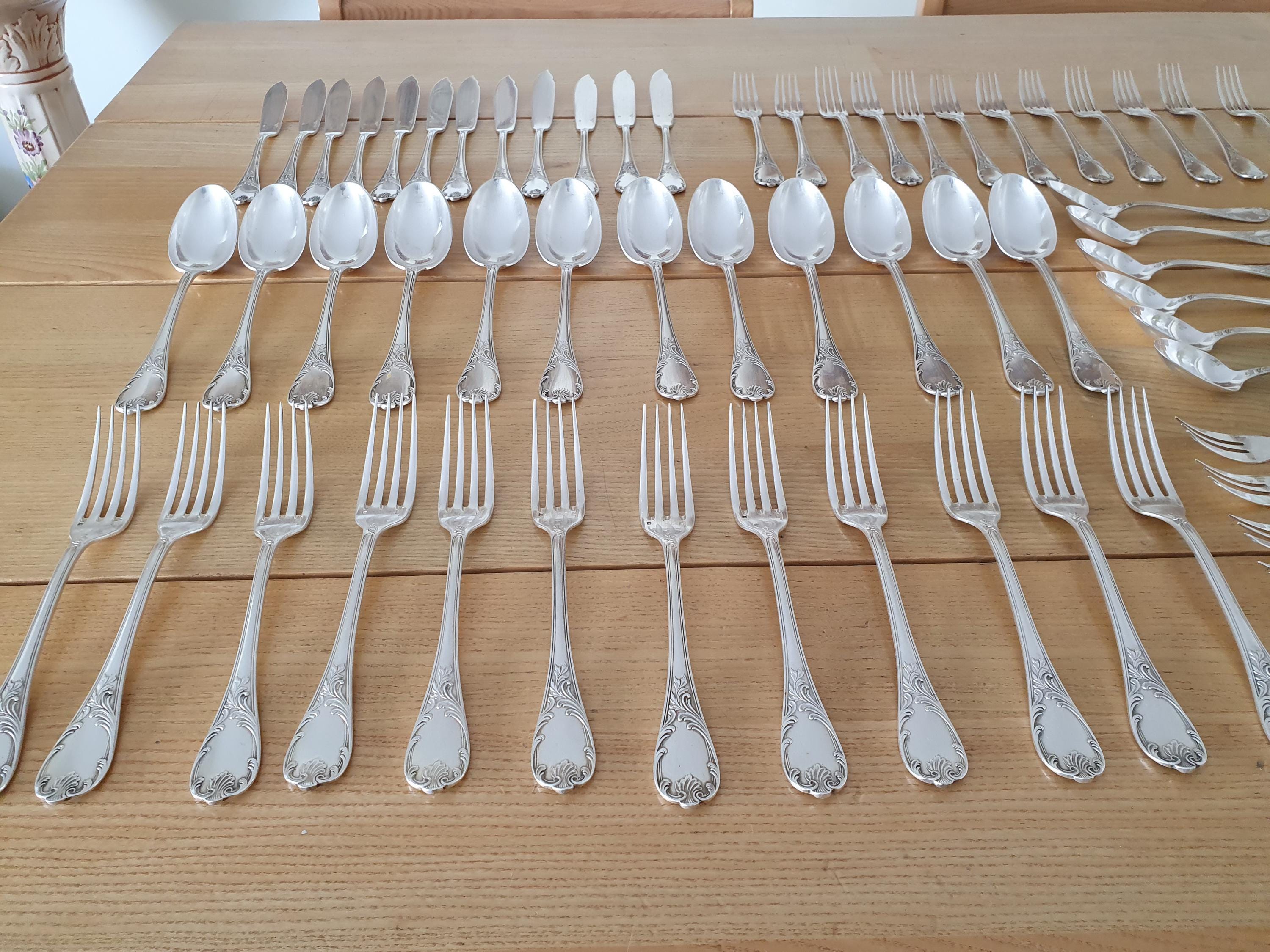 Vintage/antique Christofle Silver-plated 72-piece Flatware Set