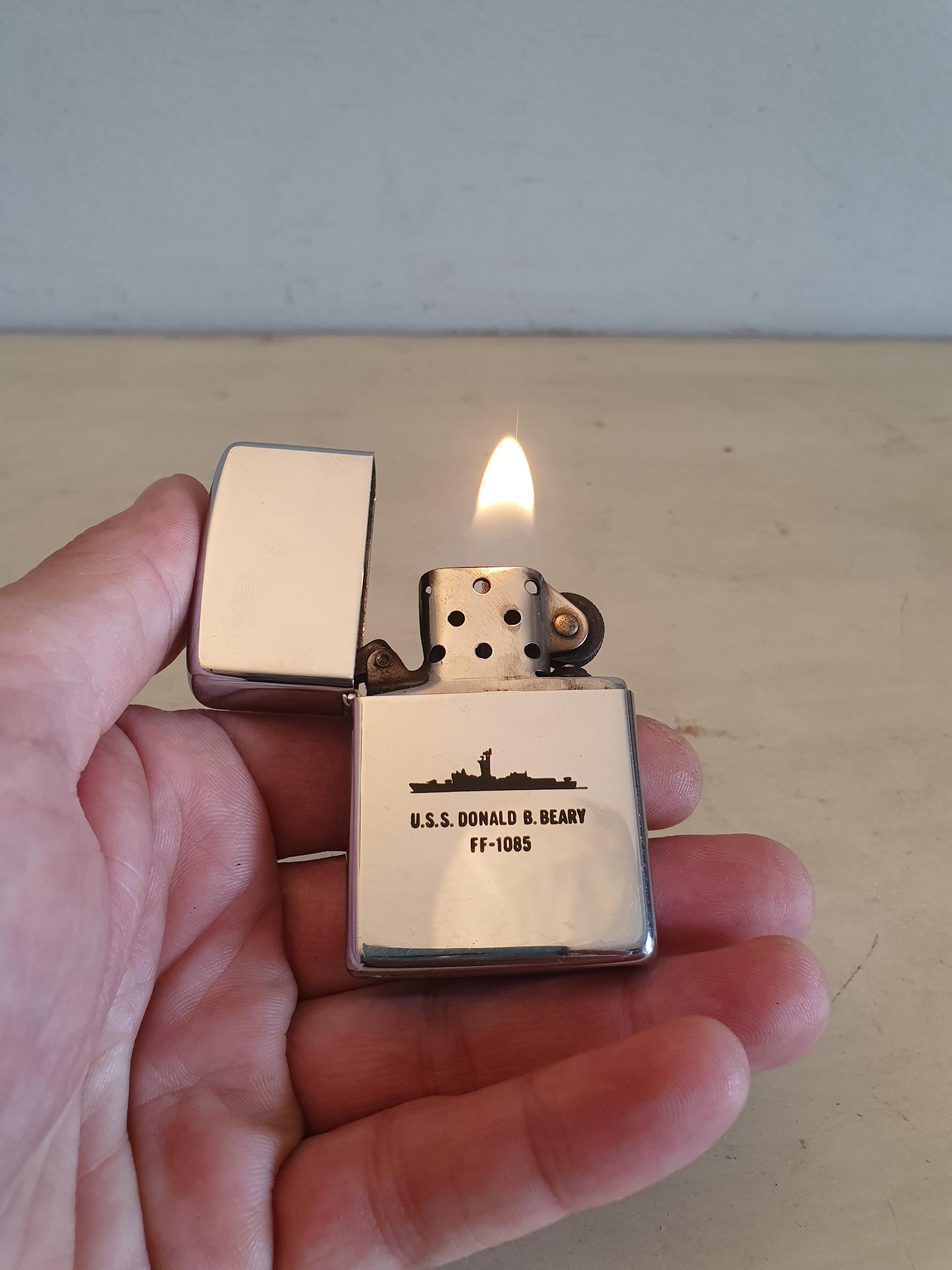 Vintage 1970's USS Donald B. Beary FF-1085 Zippo Lighter, Chrome