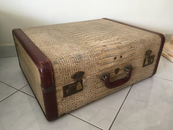 crocodile leather suitcase