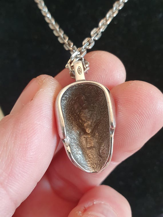 Solid Sterling Silver Skull Pendant Necklace, Hea… - image 6