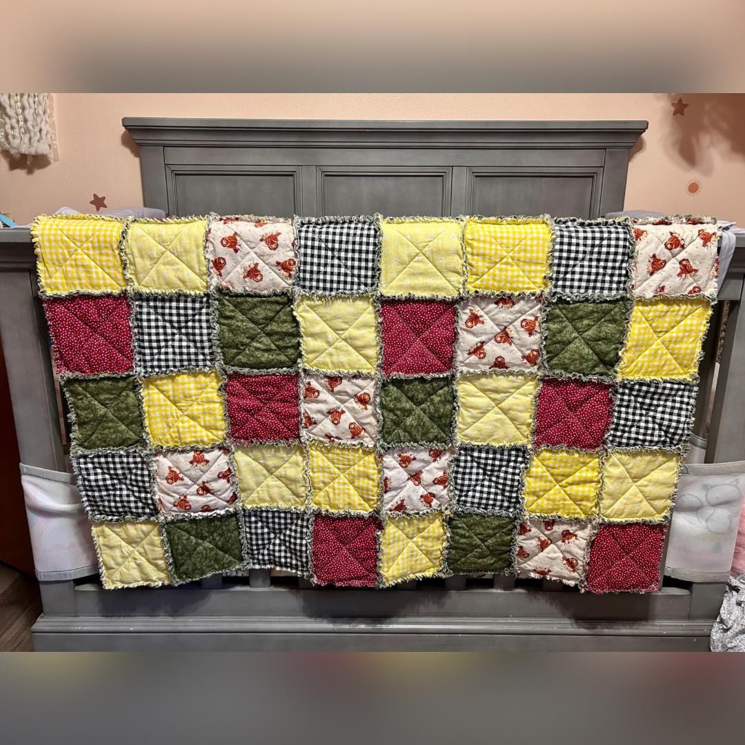 Highland Cow Rag Quilt - Etsy