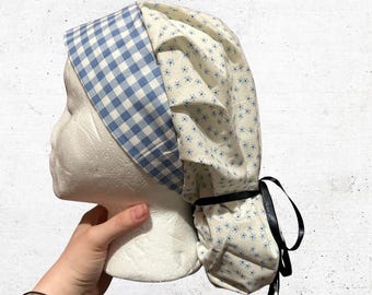 Blue Floral Scrub Cap