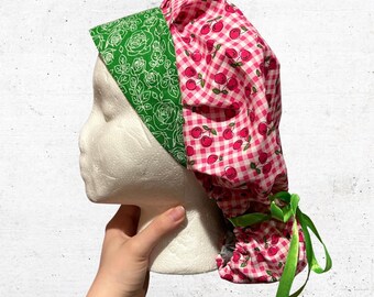 Cherries Bouffant Scrub Cap