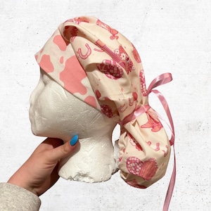 Pink Western Scrub Cap