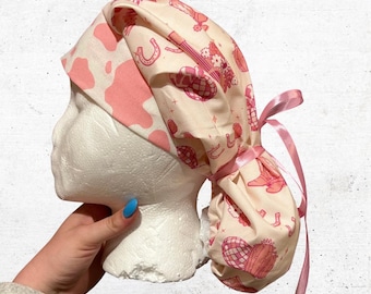 Pink Western Scrub Cap