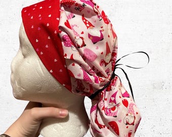 Valentine’s Day Gnomes Bouffant Scrub Cap