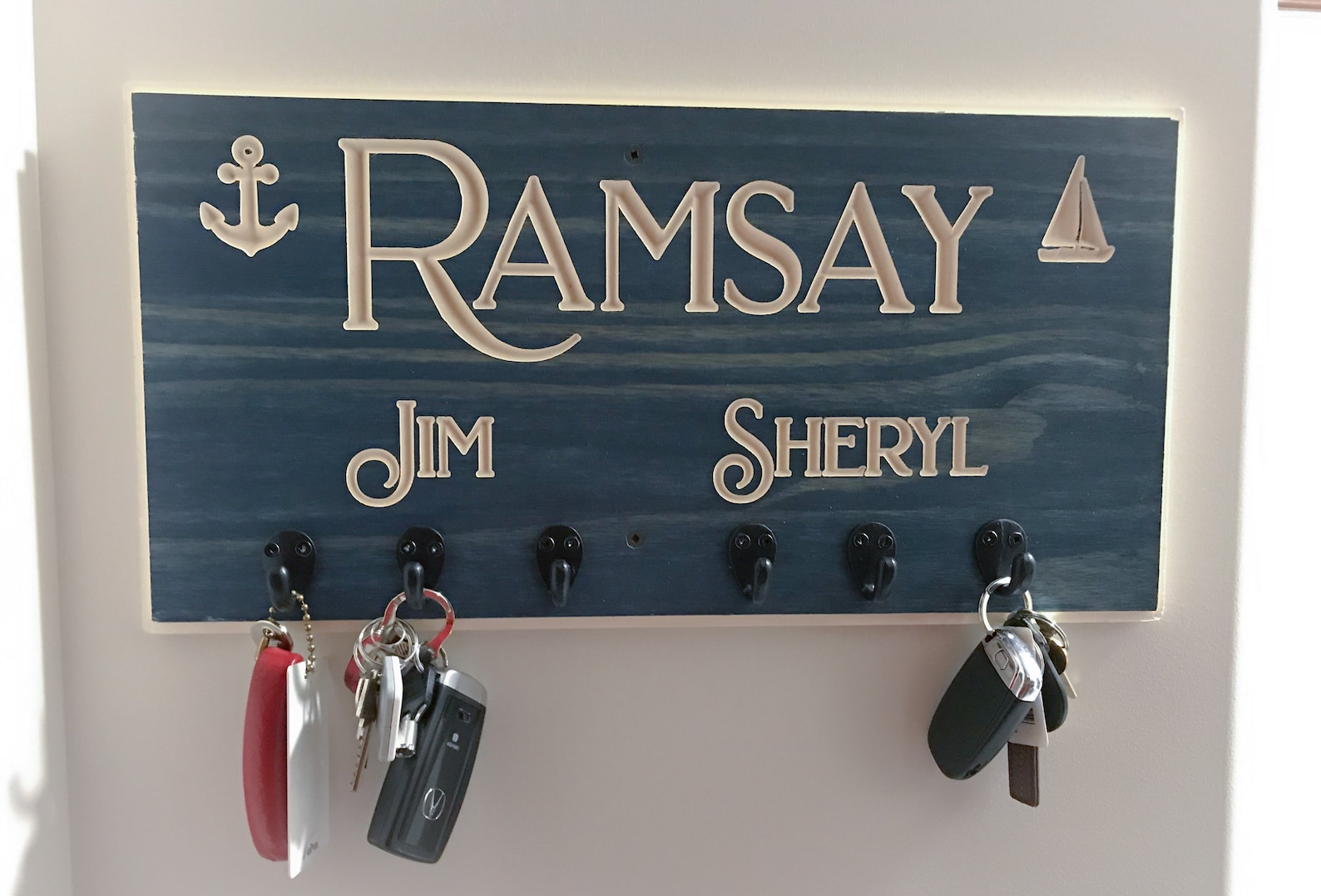 Personalized Key Hanger Key Holder Key Hooks Key Sign Wall Etsy