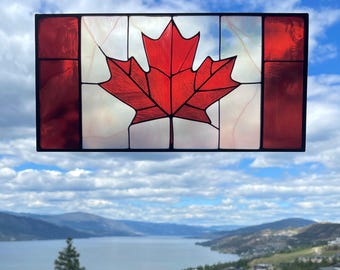 Canadian Flag Window Clings –Stained Glass Style Bundle of 3 Sizes