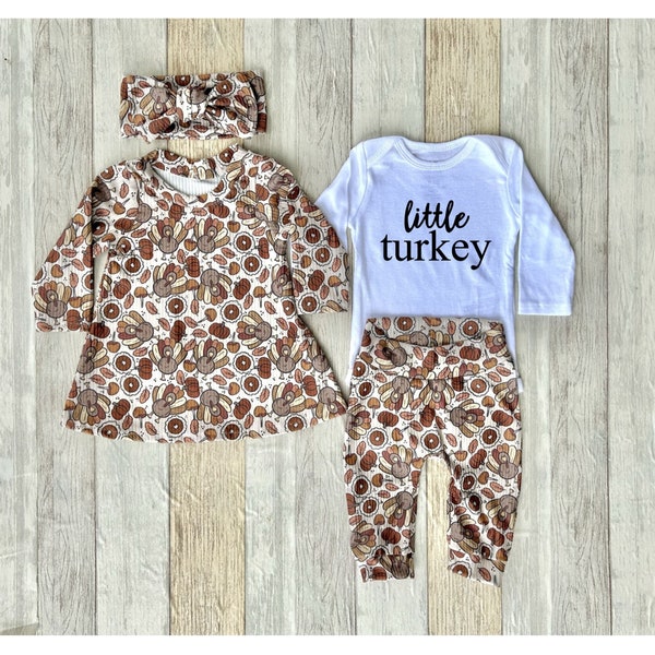 Thanksgiving baby outfit, Little turkey onesie, Thanksgiving dress, 1st Thanksgiving, Fall baby outfit, Homemade rolls onesie,