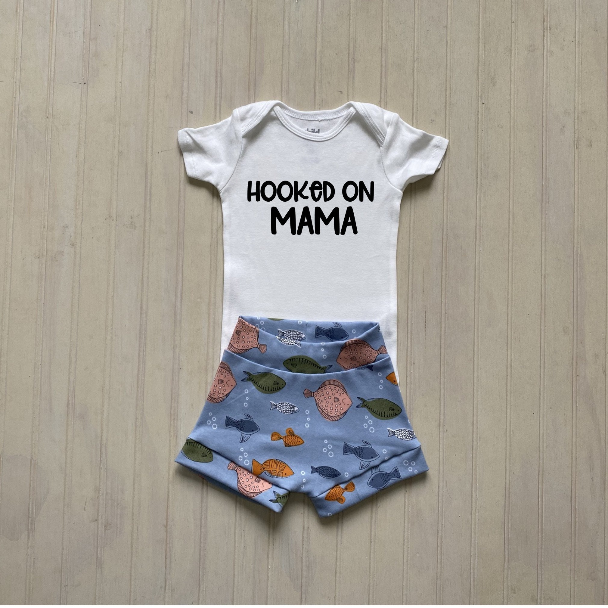 Hooked on Mama Fishing Outfit, Dada's Fishing Buddy Outfit, Summer