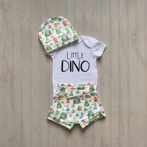 Little dino boy outfit, Dinosaur shorts, Dinosaur pants, Preemie boy outfit, Toddler boy outfit, Dinosaur baby boy clothes, Boy summer