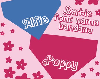 Custom Barbie Font Slip On Dog Bandana