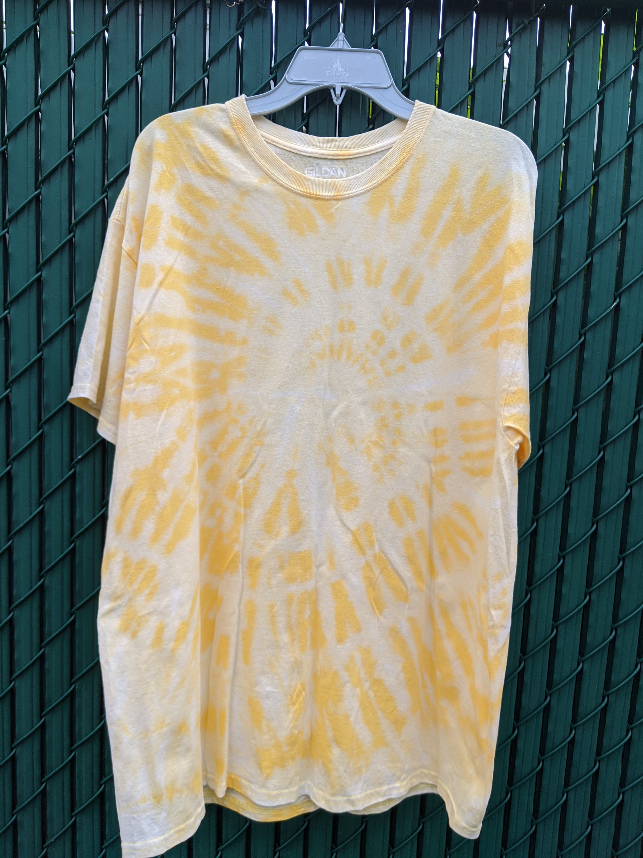 Yellow Bleach Dyed Shirt Swirl Dyed Yellow White Hippie Summer - Etsy | V-Shirts