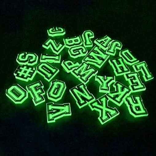 Glow in the Dark Letters & Numbers Shoe Charms