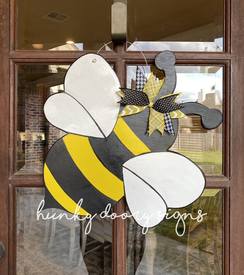 Unfinished Bumble Bee Wooden Cutout DIY Wooden Door Hanger Etsy