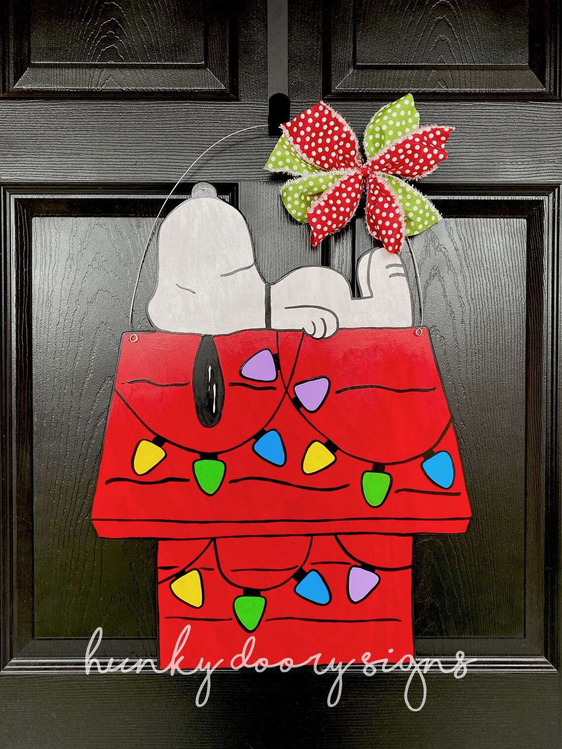 Snoopy Dog House Charlie Brown Christmas Hand Painted Wooden Etsy