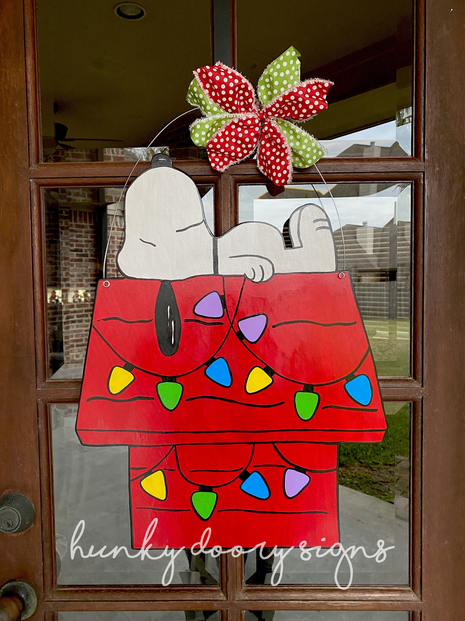 Snoopy Dog House Charlie Brown Christmas Hand Painted Wooden Etsy