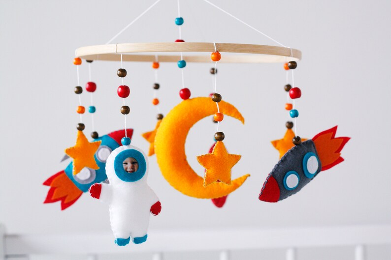 Baby Astronaut Mobile Crib Cosmos Mobile Stars Nursery Space Etsy