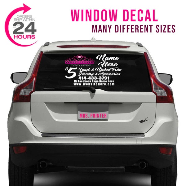 Custom Jewelry Business Car Decal, Jewelry Business Car Sticker, Back Window  Decal