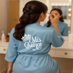 Mis Quince Robes – Satin Quinceañera Robes for Mis 15, Quince Court, Mama de Quince, Pretty Robes, Quinceañera Gifts