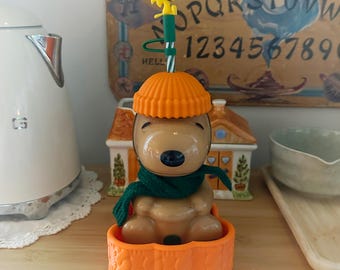 Snoopy-Tassenuntersetzer aus Kabelstrick